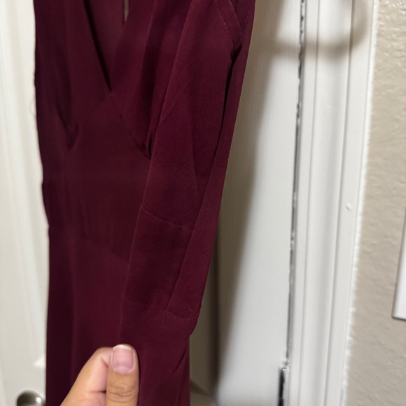 BHLDN Elegant Burgundy Sleeveless Dress - Picture 4 of 12